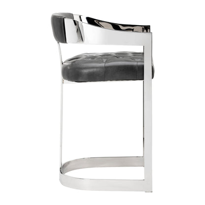 NAHLA BEAUMONT COUNTER STOOL - STAINLESS STEEL - CANTINA MAGNETITE