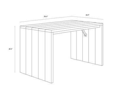 NAHLA VIGA COUNTER TABLE - NATURAL