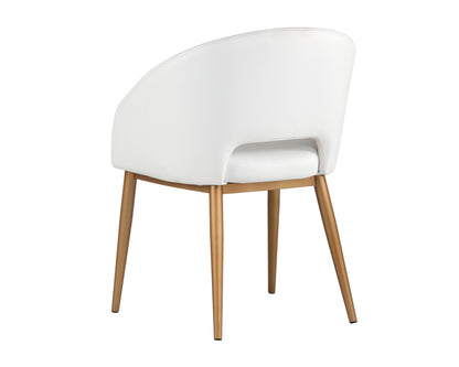 NAHLA THATCHER DINING ARMCHAIR - CHAMPAGNE GOLD - SNOW