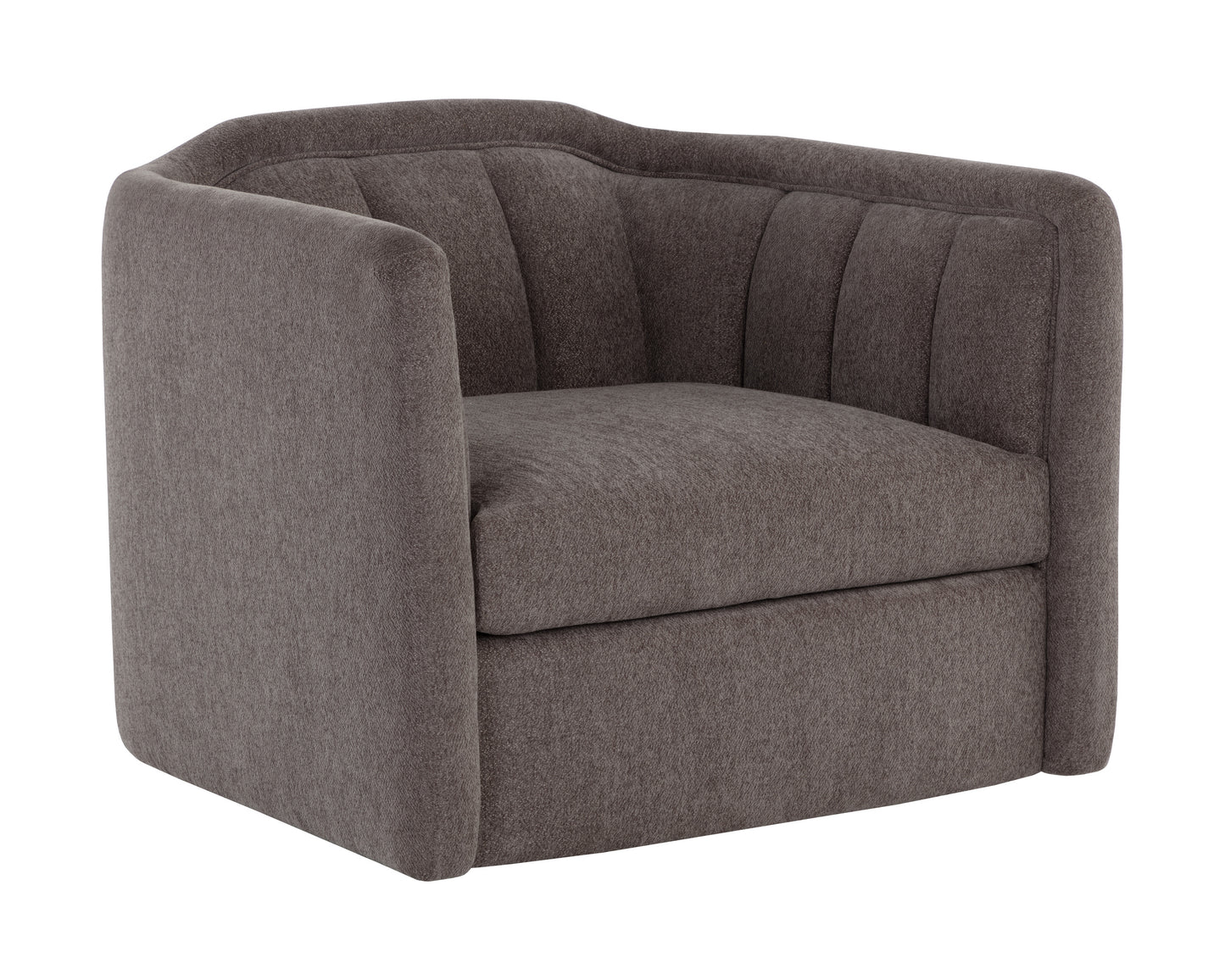 NAHLA BIRRIT SWIVEL ARMCHAIR - ALASKA HEDGEHOG BROWN