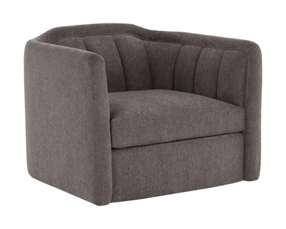 NAHLA BIRRIT SWIVEL ARMCHAIR - ALASKA HEDGEHOG BROWN