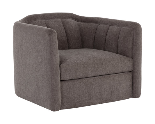 NAHLA BIRRIT SWIVEL ARMCHAIR - ALASKA HEDGEHOG BROWN