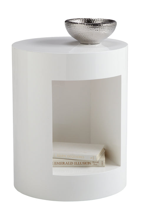 NAHLA BEACON END TABLE - HIGH GLOSS WHITE