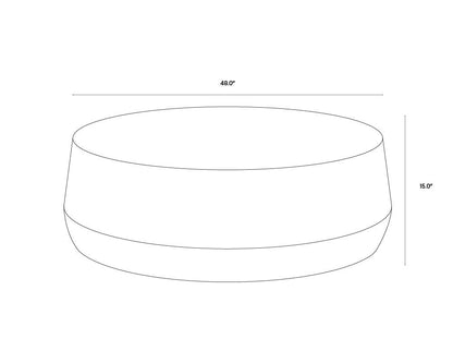 NAHLA CREED COFFEE TABLE - LARGE - GUNMETAL