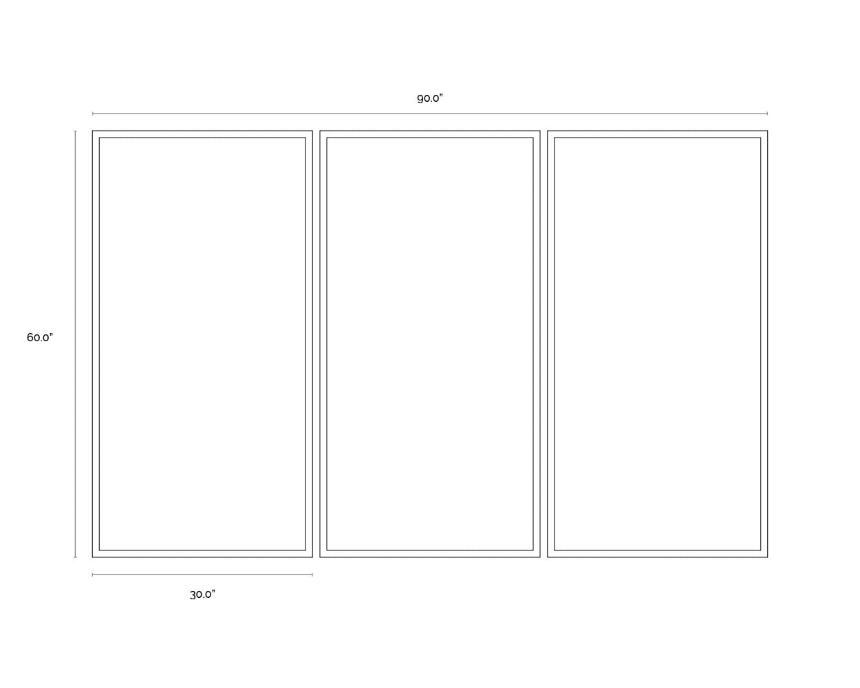 NAHLA BOXED IN (SET OF 3) - 30" X 60" - BLACK FLOATER FRAME