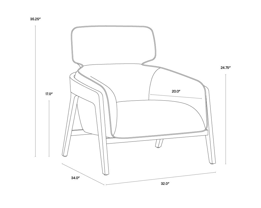 NAHLA MAXIMUS LOUNGE CHAIR - METROPOLIS BLUE