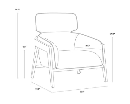 NAHLA MAXIMUS LOUNGE CHAIR - METROPOLIS BLUE