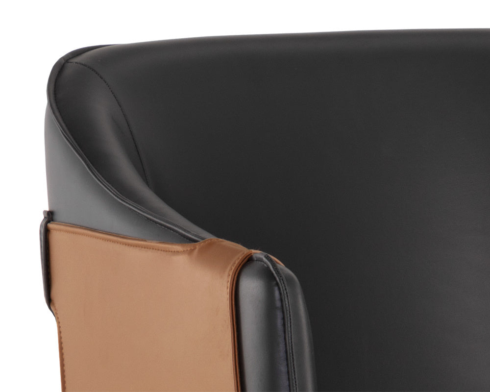 NAHLA CARTER OFFICE CHAIR - NAPA BLACK / NAPA COGNAC