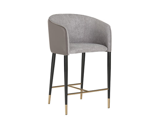 NAHLA ASHER COUNTER STOOL - FLINT GREY / NAPA TAUPE