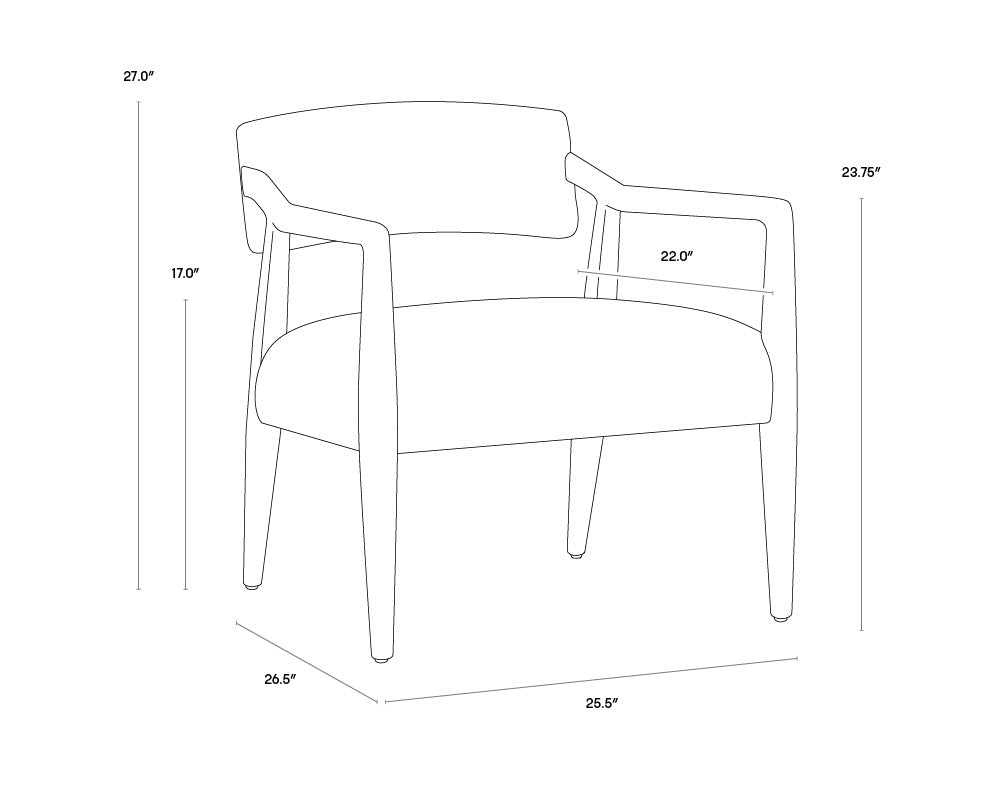 NAHLA KEAGAN LOUNGE CHAIR - SALOON LIGHT GREY LEATHER