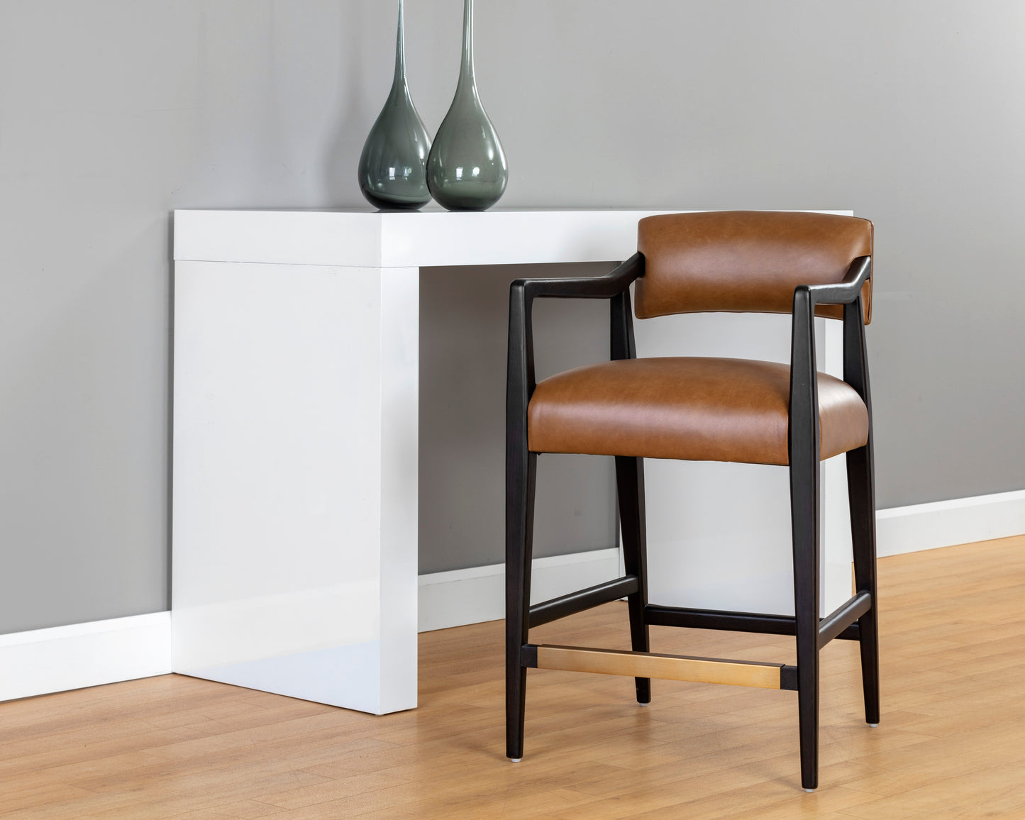NAHLA KEAGAN COUNTER STOOL - SHALIMAR TOBACCO LEATHER