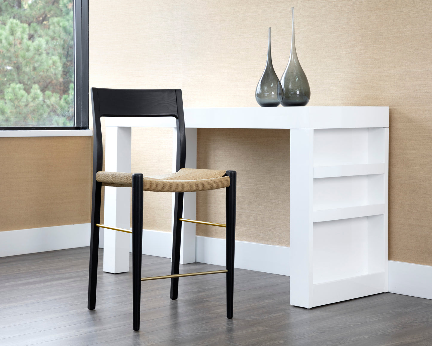 NAHLA BONDI COUNTER STOOL - BLACK