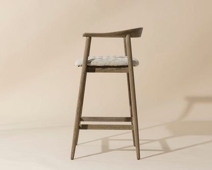 NAHLA JEREMY COUNTER STOOL - WEATHERED OAK - DOVE CREAM