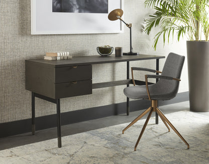 NAHLA ANDRES SWIVEL DINING ARMCHAIR - BELFAST HEATHER GREY