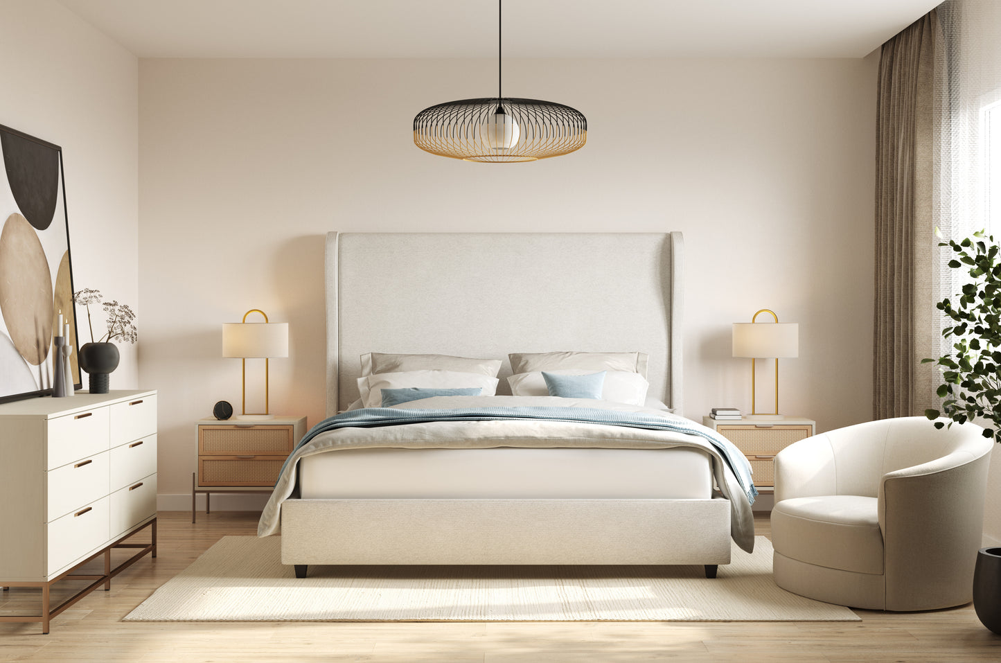 NAHLA JEFFERSON BED - KING - BELFAST OATMEAL