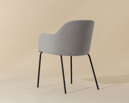 NAHLA HENSLEY DINING ARMCHAIR - MINA WARM GREY