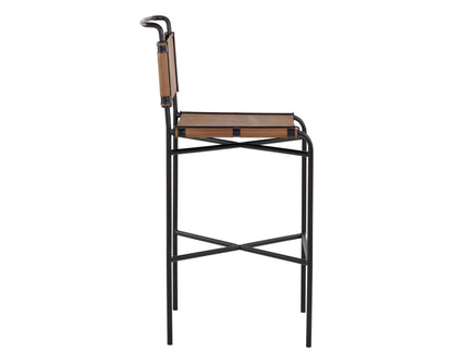 NAHLA CORRIGAN BARSTOOL - COGNAC LEATHER