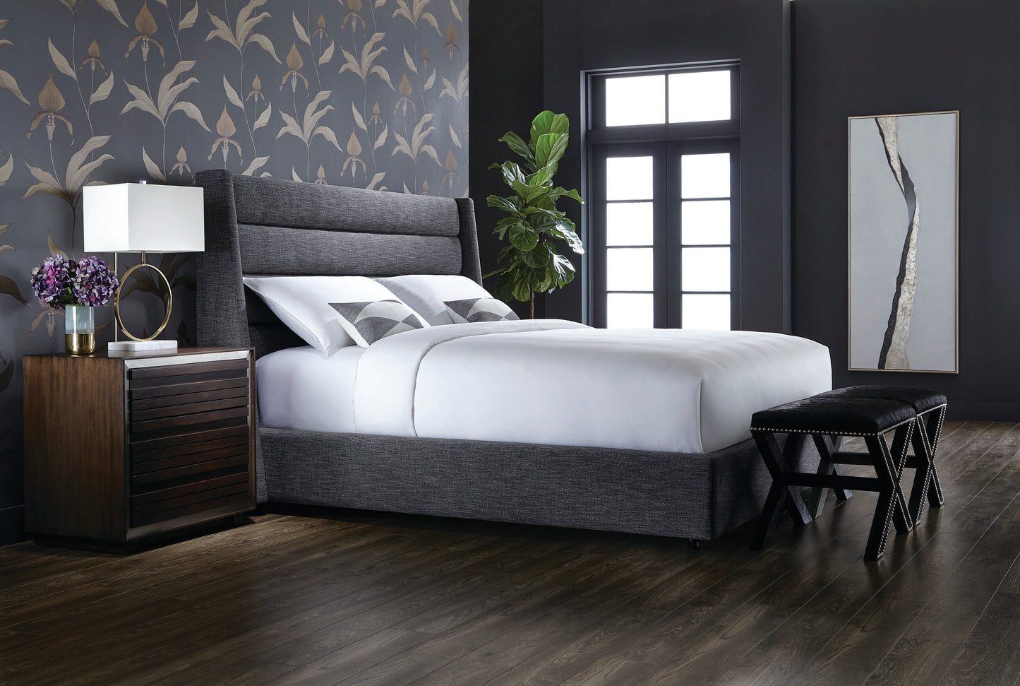 NAHLA EMMIT BED - KING - QUARRY