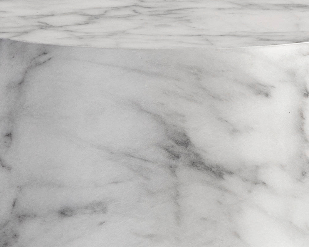 NAHLA ARIES END TABLE - MARBLE LOOK - WHITE