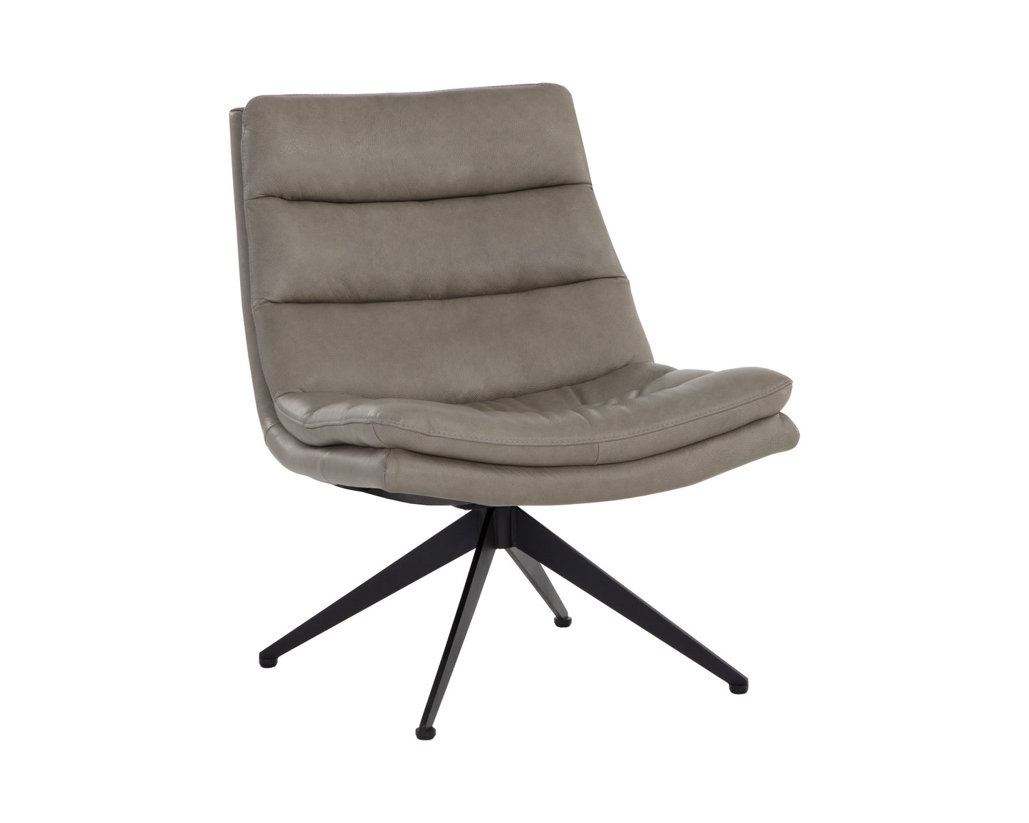 NAHLA KELLER SWIVEL LOUNGE CHAIR - MISSOURI STONE LEATHER