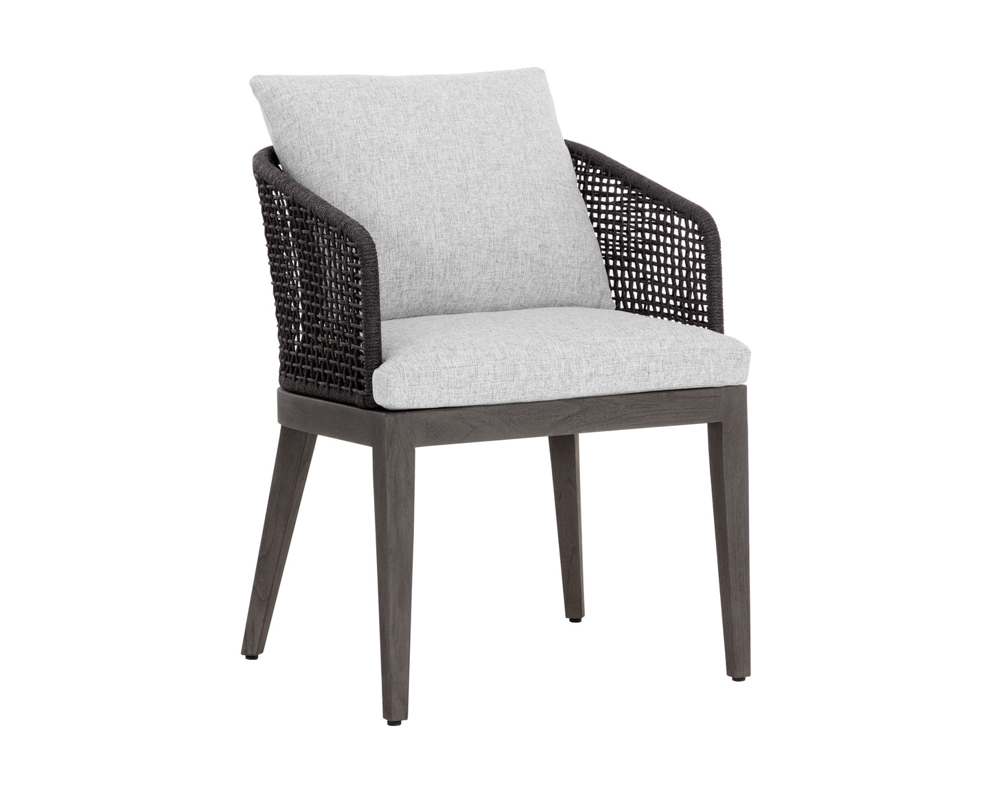 NAHLA CAPRI DINING ARMCHAIR - SMOKE GREY - COPACABANA MARBLE