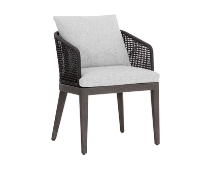 NAHLA CAPRI DINING ARMCHAIR - SMOKE GREY - COPACABANA MARBLE