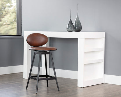 NAHLA EMBER SWIVEL COUNTER STOOL - BRAVO COGNAC