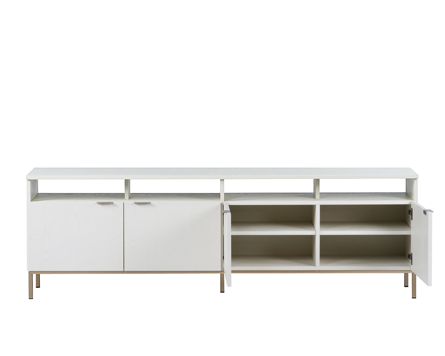 NAHLA AMBROSE MODULAR MEDIA CONSOLE AND CABINET - CHAMPAGNE GOLD - CREAM