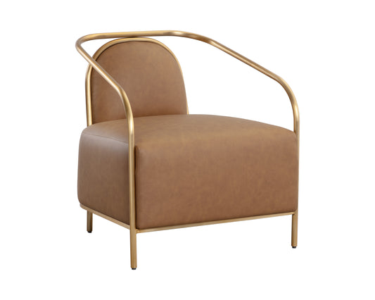 NAHLA CICERO LOUNGE CHAIR - MILLIKEN COGNAC