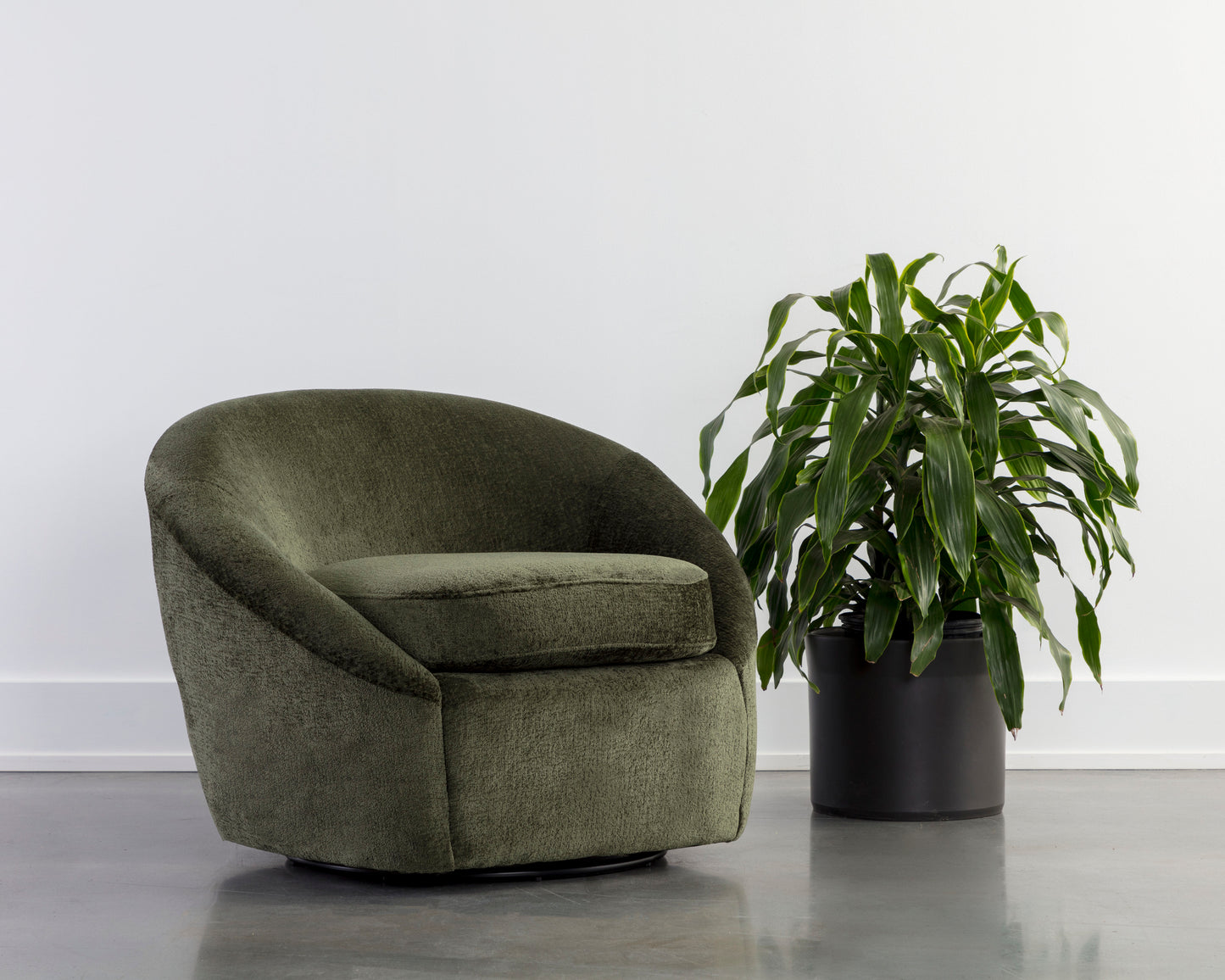 NAHLA BLISS SWIVEL LOUNGE CHAIR - BERGEN OLIVE