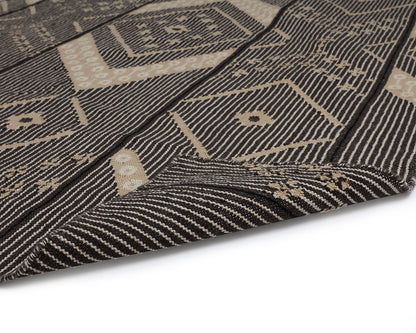 NAHLA ASANA HAND-WOVEN RUG - BLACK / TAN - 9' X 12'