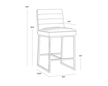 NAHLA SPYROS COUNTER STOOL - TOBACCO TAN