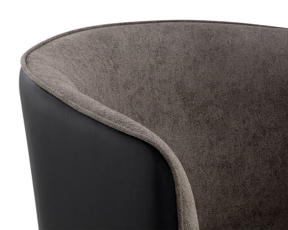 NAHLA ASHER LOUNGE CHAIR - SPARROW GREY / NAPA BLACK