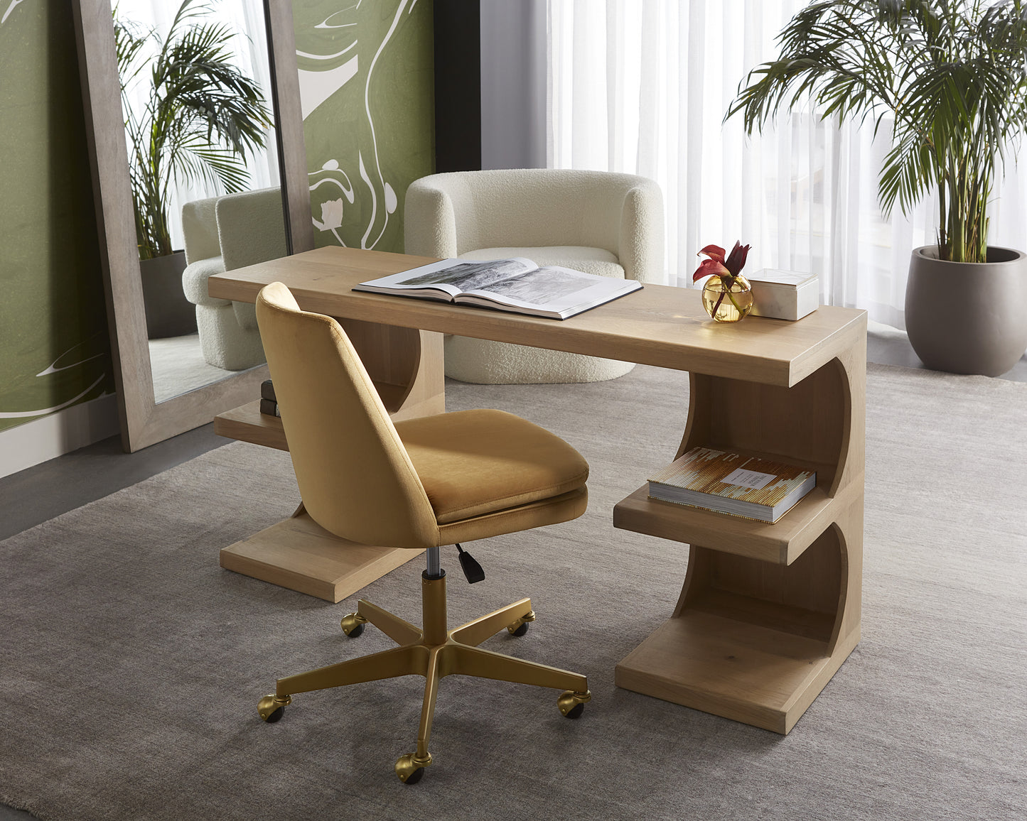 NAHLA BERGET OFFICE CHAIR - GOLD SKY