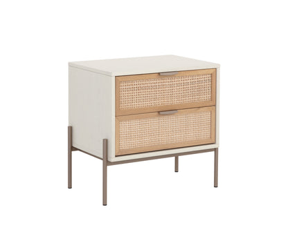 NAHLA AVIDA NIGHTSTAND - CHAMPAGNE GOLD - CREAM/NATURAL