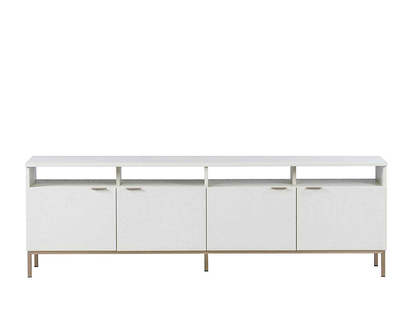 NAHLA AMBROSE MODULAR MEDIA CONSOLE AND CABINET - CHAMPAGNE GOLD - CREAM