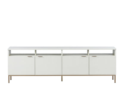 NAHLA AMBROSE MODULAR MEDIA CONSOLE AND CABINET - CHAMPAGNE GOLD - CREAM