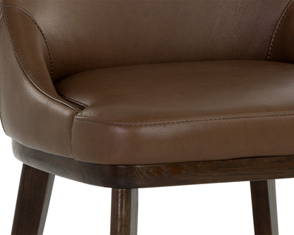 NAHLA JODY DINING CHAIR - MISSOURI MAHOGANY LEATHER