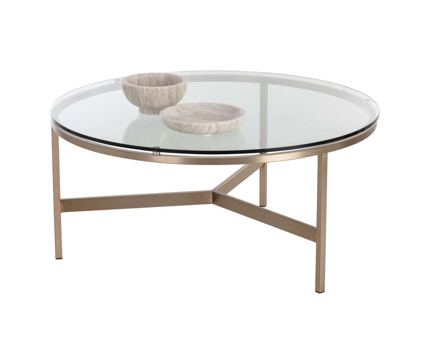 NAHLA FLATO COFFEE TABLE - ANTIQUE BRASS