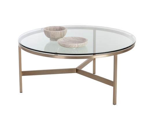 NAHLA FLATO COFFEE TABLE - ANTIQUE BRASS