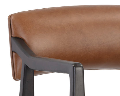 NAHLA KEAGAN BARSTOOL - SHALIMAR TOBACCO LEATHER
