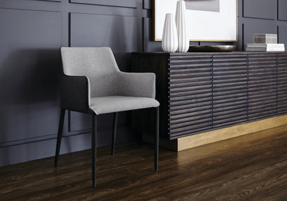 NAHLA RENEE DINING ARMCHAIR - ARMOUR GREY / DARK SLATE