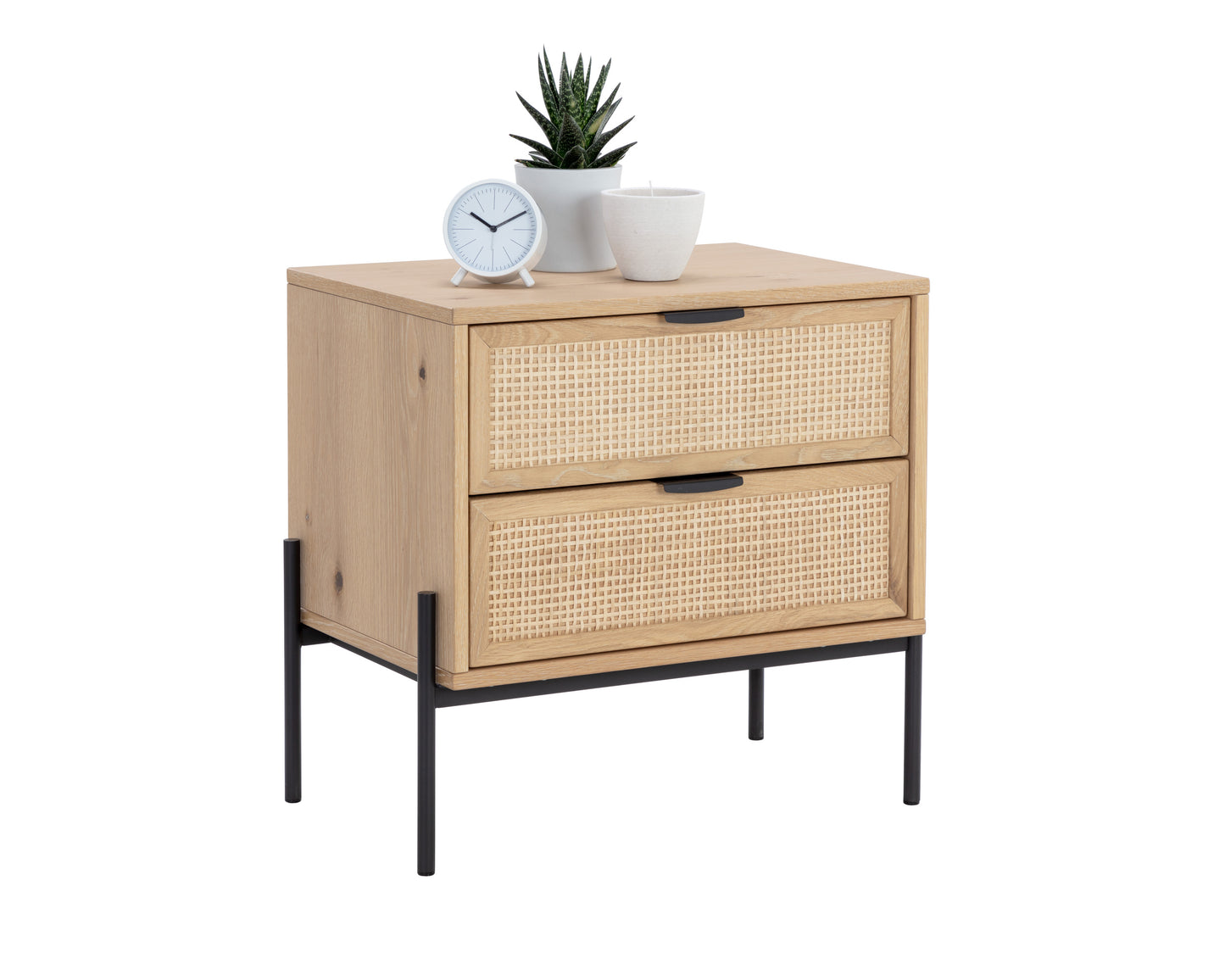 NAHLA AVIDA NIGHTSTAND - BLACK - RUSTIC OAK/NATURAL