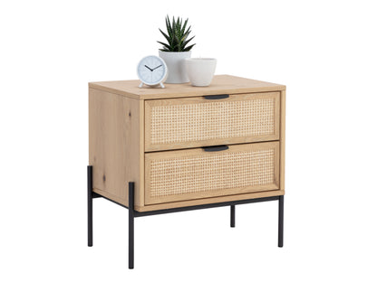 NAHLA AVIDA NIGHTSTAND - BLACK - RUSTIC OAK/NATURAL