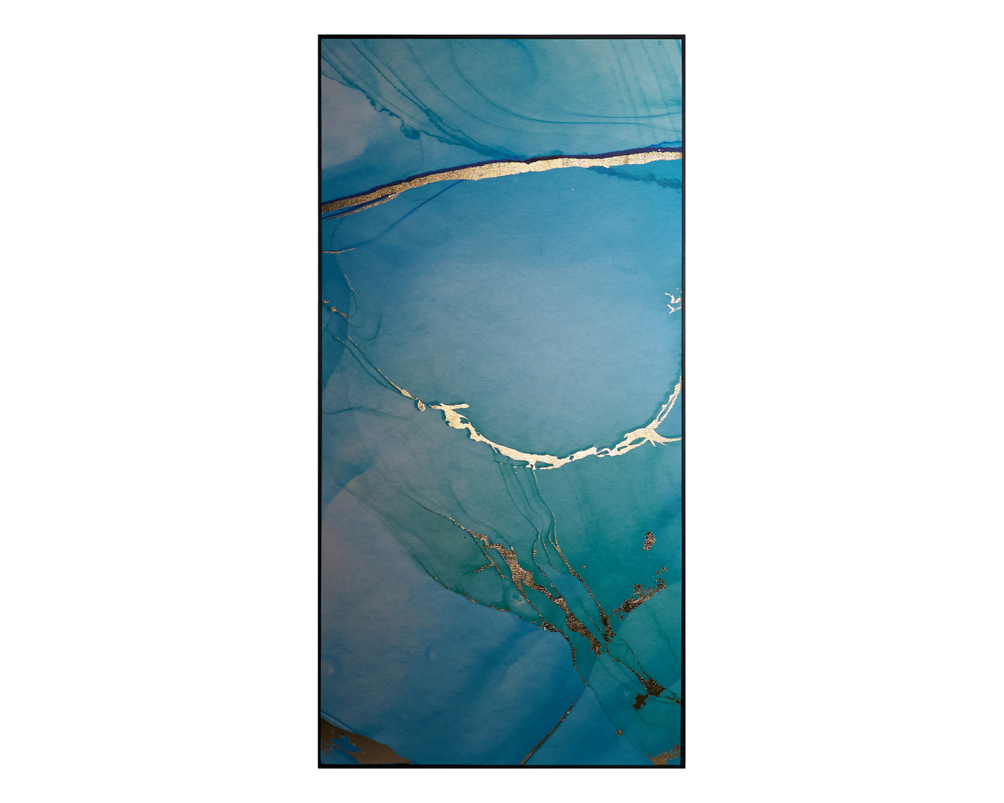 NAHLA BLUE LAGOON (SET OF 3) - 30" X 60" - CHARCOAL FLOATER FRAME