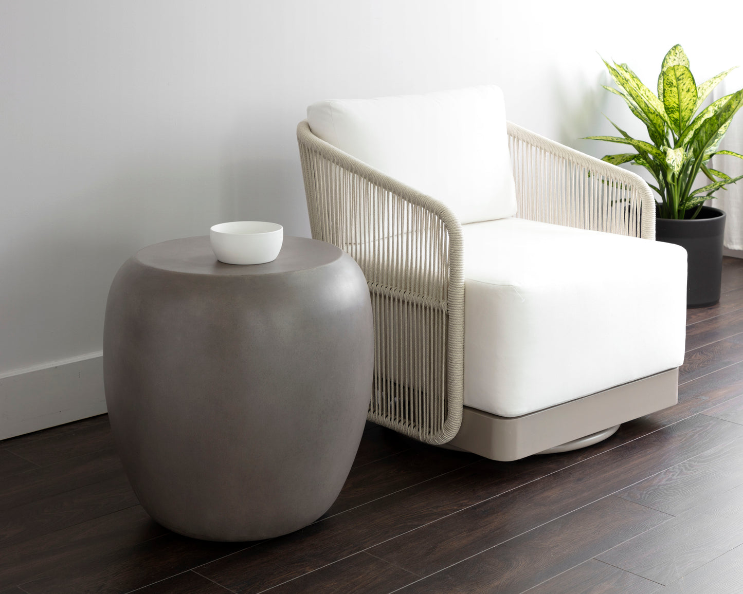 NAHLA IOLITE END TABLE - GREY