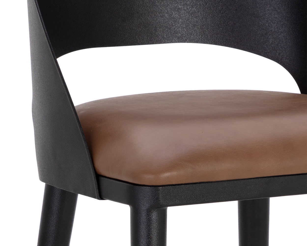 NAHLA DEZIRAE BARSTOOL - BLACK - COGNAC LEATHER