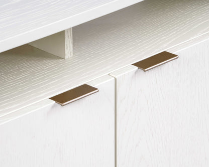 NAHLA AMBROSE MODULAR MEDIA CONSOLE AND CABINET - CHAMPAGNE GOLD - CREAM
