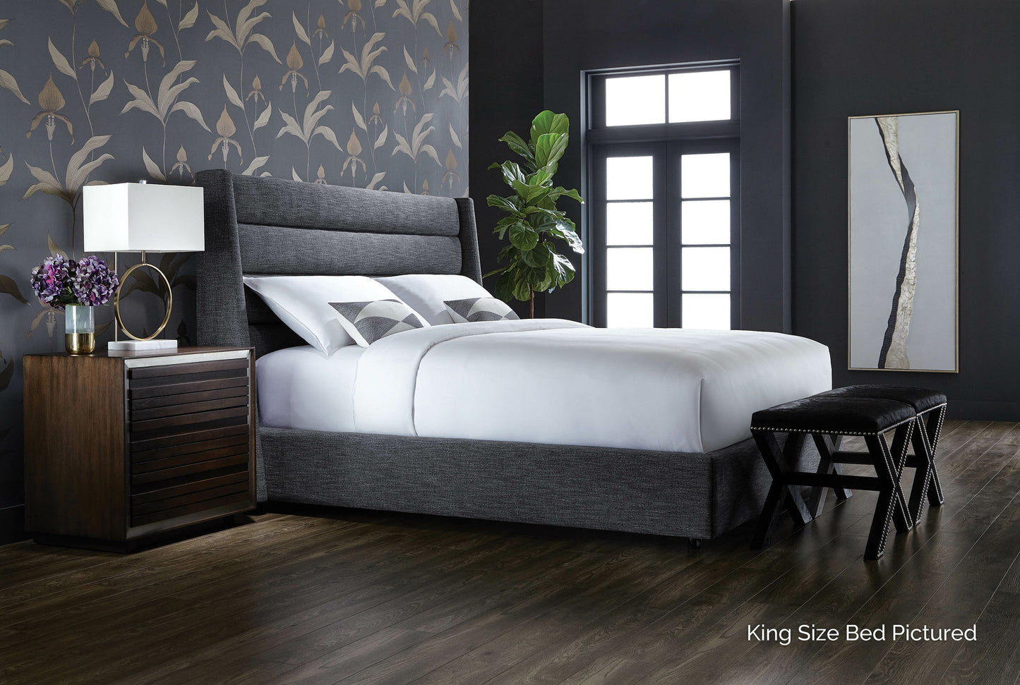 NAHLA EMMIT BED - QUEEN - QUARRY