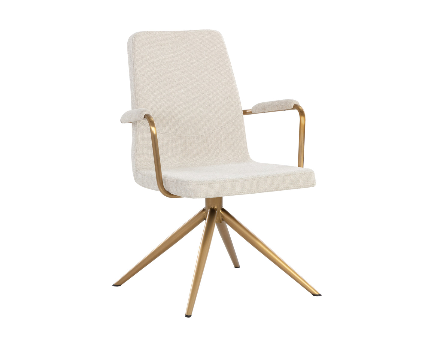 NAHLA HILDA SWIVEL DINING ARMCHAIR - CHACHA CREAM